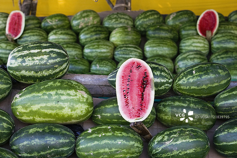 墨西哥科利马市的西瓜摊图片素材