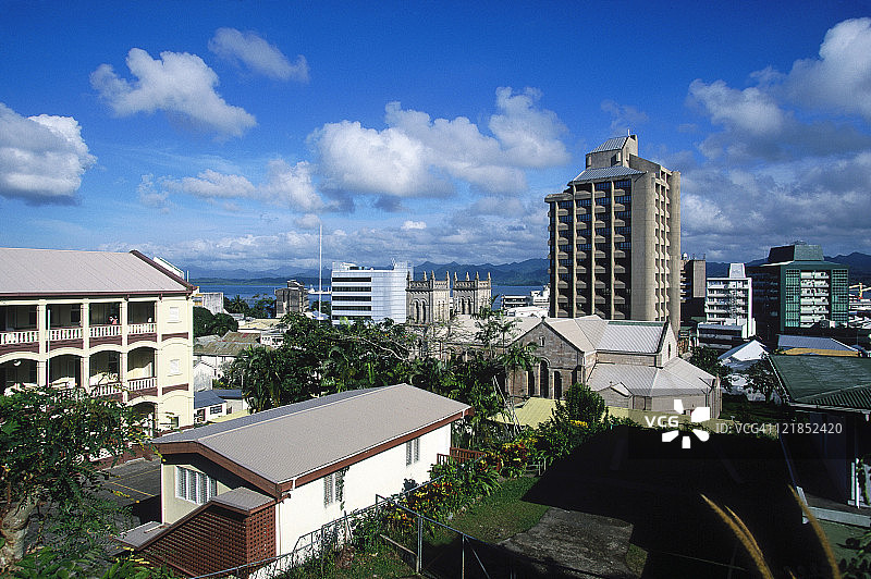 维提岛苏瓦市中心图片素材