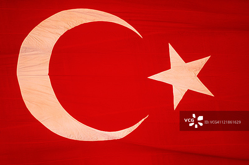 土耳其国旗，北爱琴海，伊兹密尔，土耳其图片素材