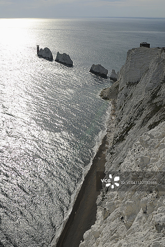 英国怀特岛的针状岩图片素材