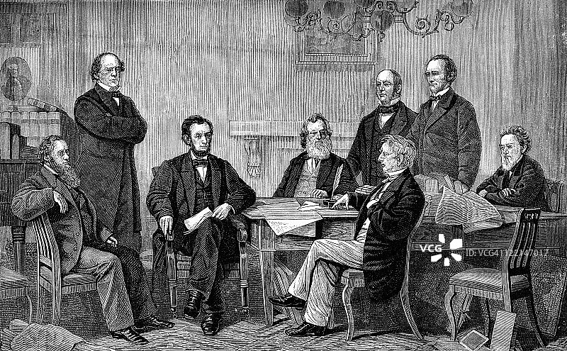 亚伯拉罕·林肯签署解放宣言图片素材