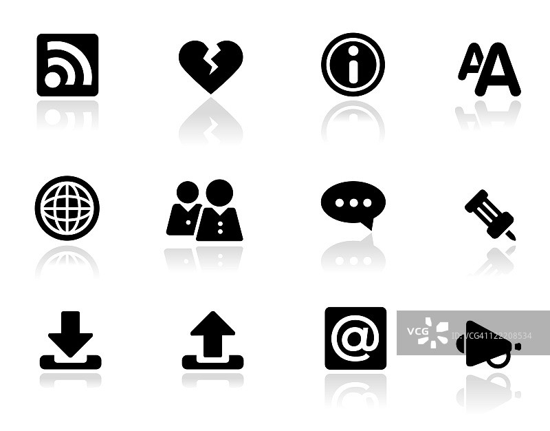 Web和互联网黑色图标图片素材