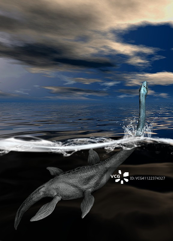 尼斯湖水怪艺术作品图片素材