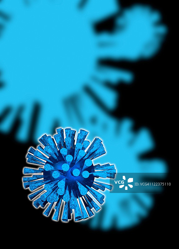 流感病毒颗粒，艺术作品图片素材