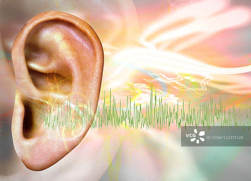 耳鸣概念艺术图片素材