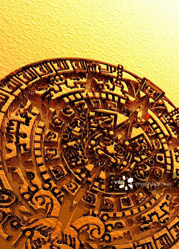 阿兹特克太阳石艺术品图片素材