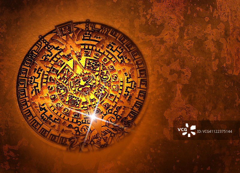 阿兹特克太阳石艺术品图片素材