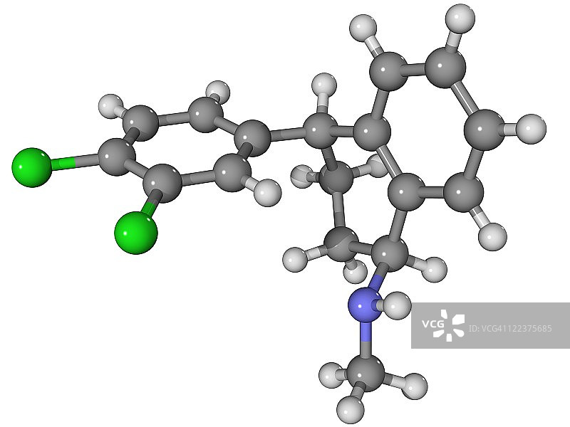 左洛复抗抑郁药分子图片素材