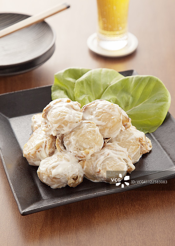 蛋黄酱扇贝图片素材