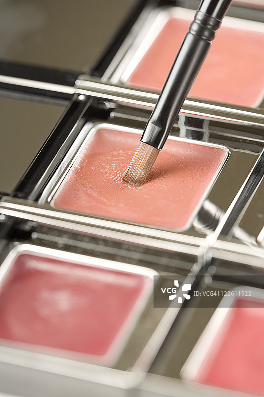 唇彩盘和唇刷图片素材
