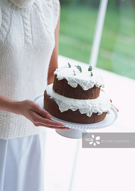 双层可可蛋糕图片素材