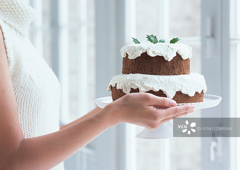 双层可可蛋糕图片素材