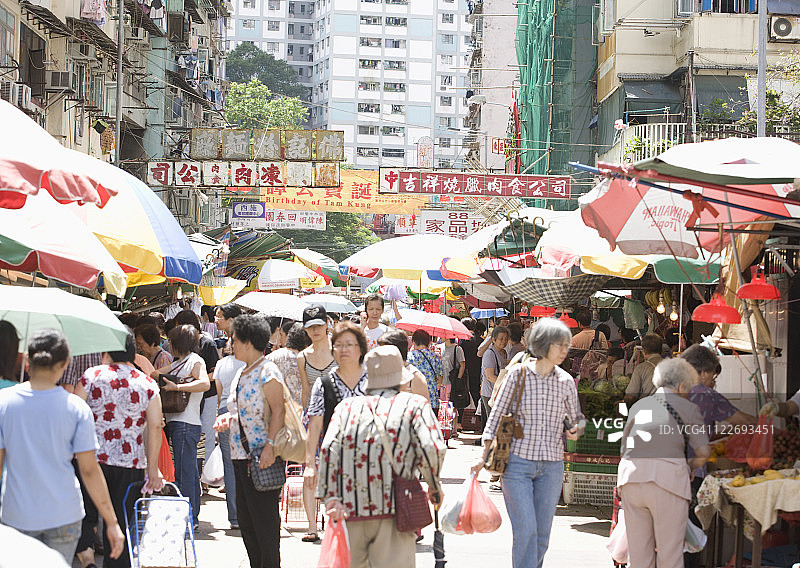 中国香港的街头市场图片素材