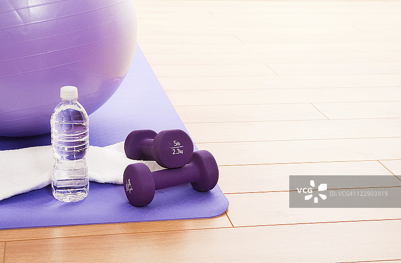 紫色健身球图片素材