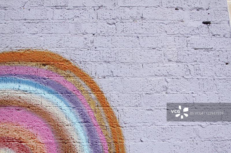彩虹色砖块彩绘图片素材