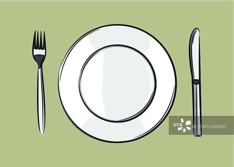 餐盘、刀和叉图片素材