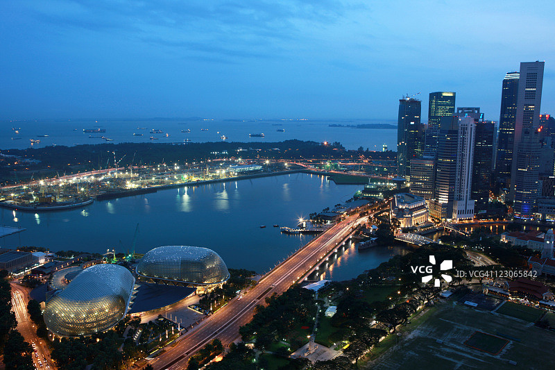 新加坡城市夜景图片素材