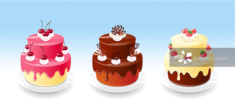 三块蛋糕图片素材