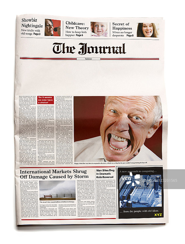 带有空白标题的报纸图片素材