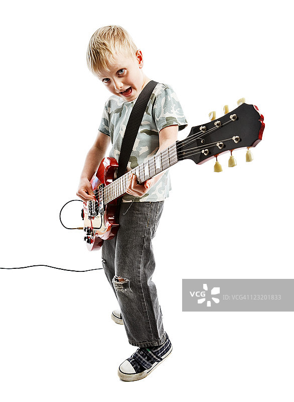 吉他英雄少年图片素材