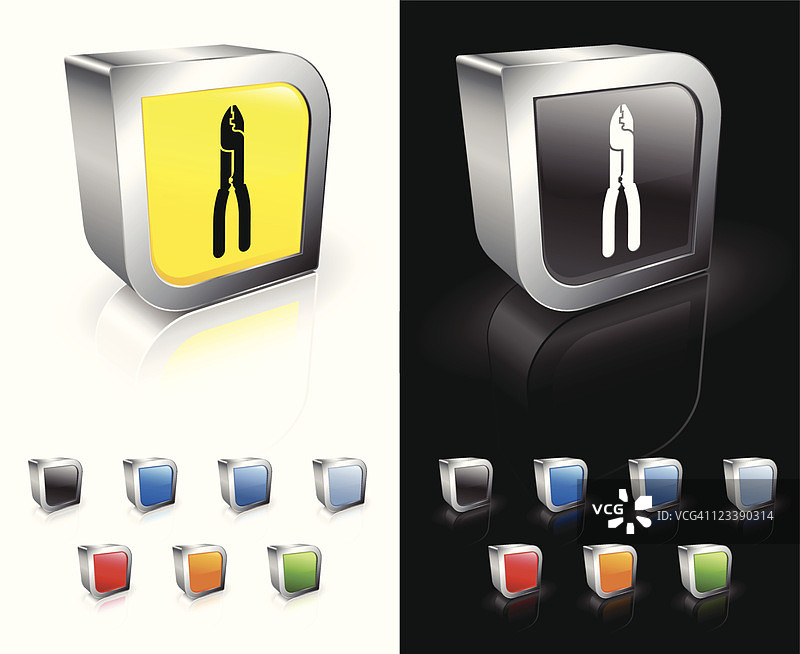 3D免版税电工钳子矢量图图片素材