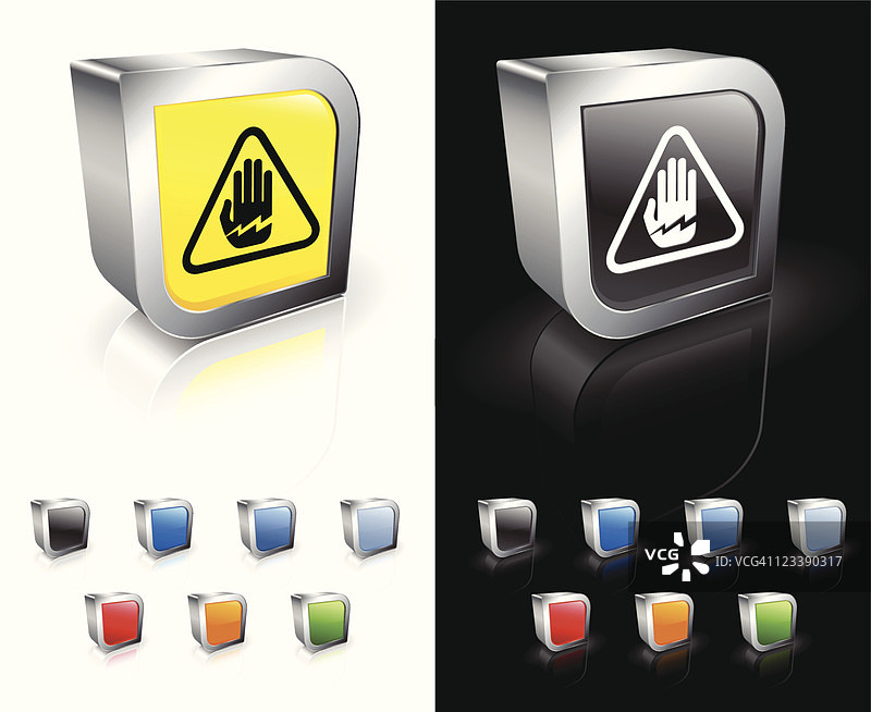 高压警告标志3D免版税矢量图图片素材