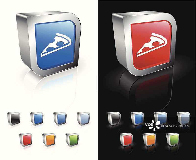 3D披萨切片免版税矢量图图片素材