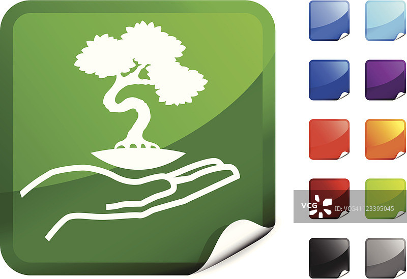 互联网免版税矢量艺术盆景树图片素材