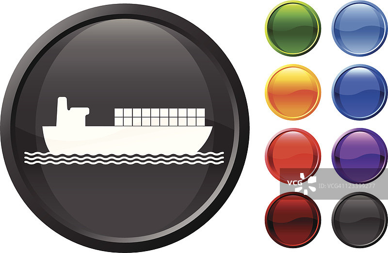 带有货运集装箱的工业船舶免版税矢量图图片素材