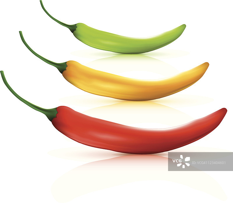 白色背景上的三个辣椒图片素材