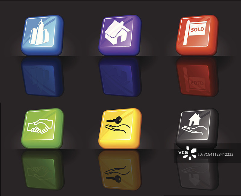 房地产互联网免版税矢量图标集图片素材