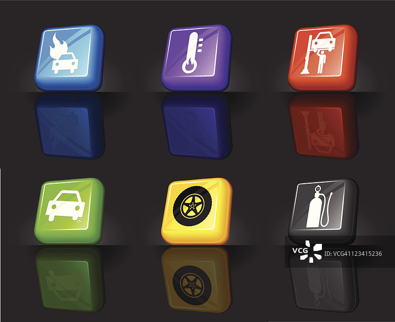 汽车故障免版税矢量图标集图片素材