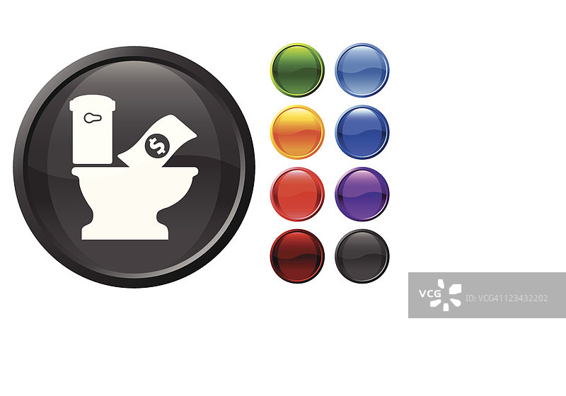 把钱冲进下水道免版税矢量图图片素材