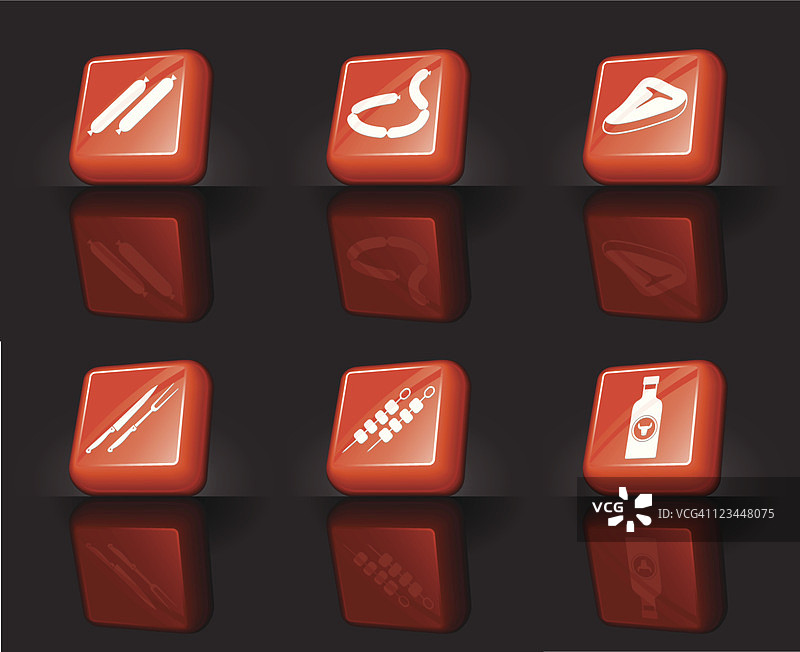 肉制品及配件互联网免版税矢量图标集图片素材