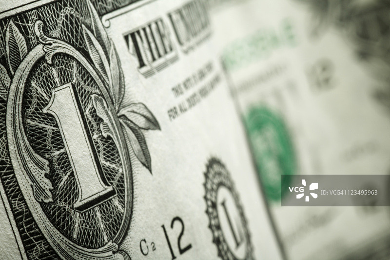 一美元纸币特写图片素材