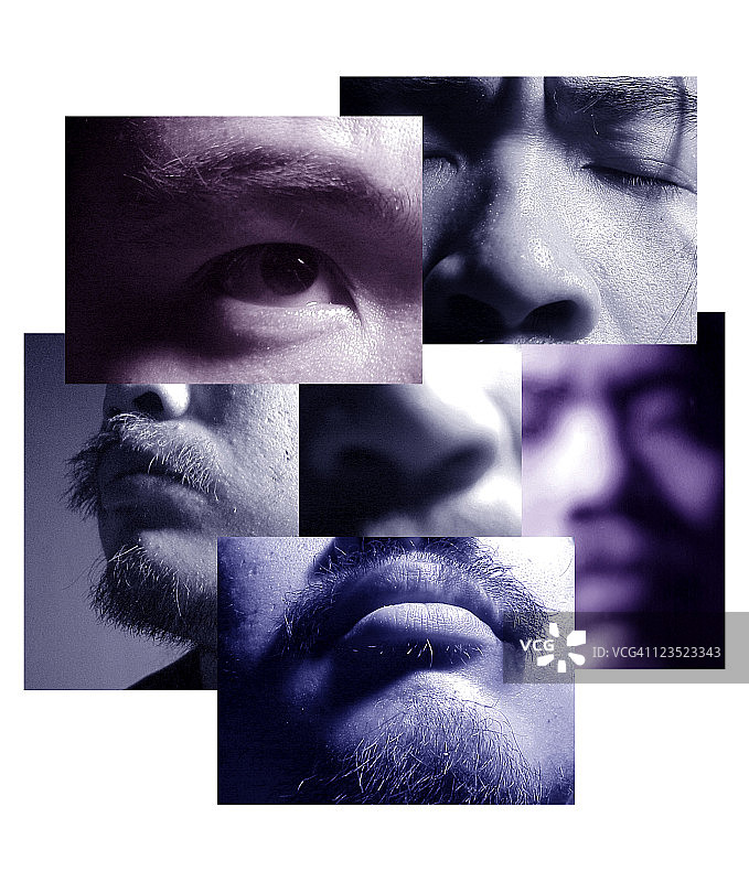 男人肖像蒙太奇图片素材