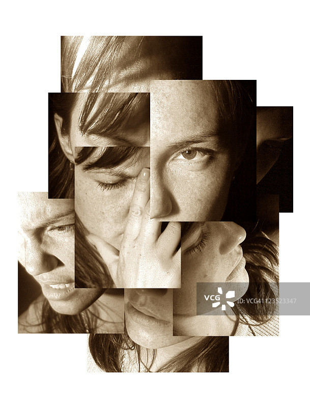 女性蒙太奇肖像图片素材