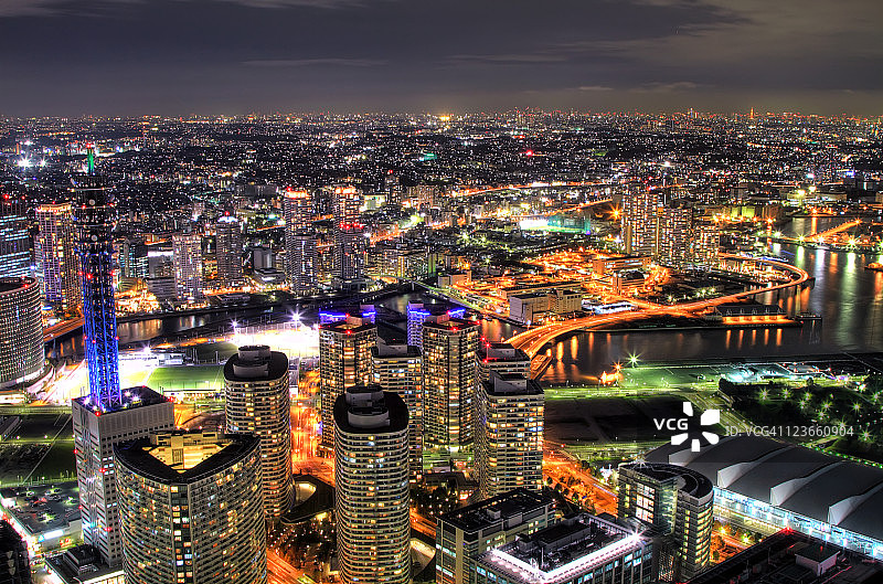 从横滨到东京的天际线图片素材