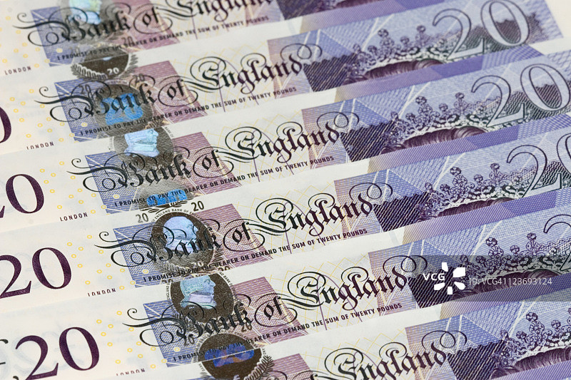 新版20英镑纸币图片素材