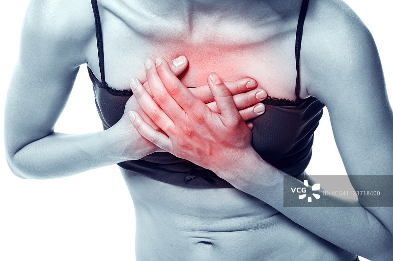 妇女心脏病发作图片素材