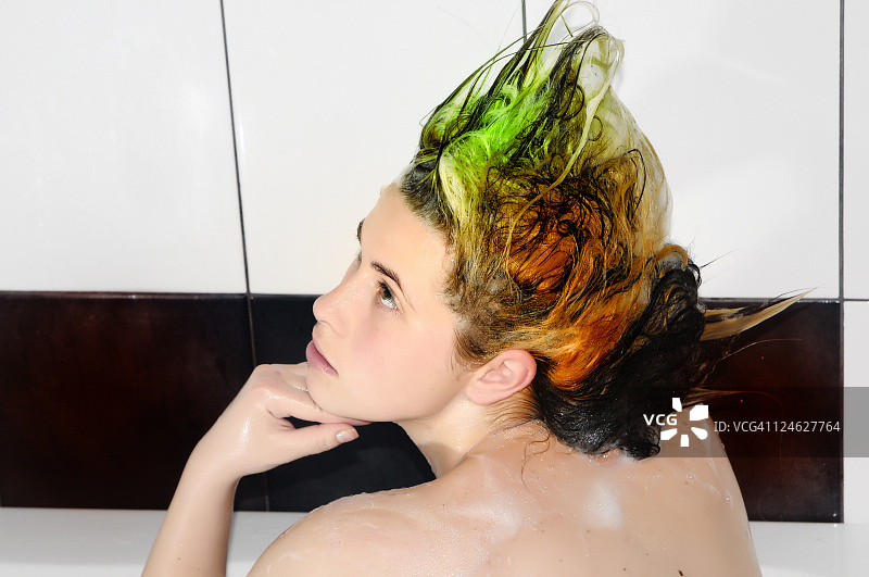 绿色的头发图片素材