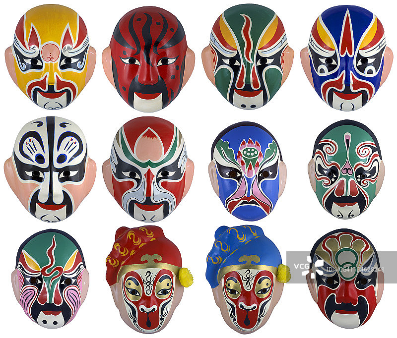 纸浆彩绘京剧脸谱图片素材