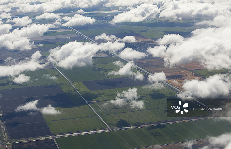 美国加利福尼亚州圣华金谷鸟瞰图片素材