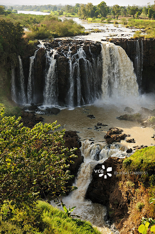 青尼罗河瀑布图片素材