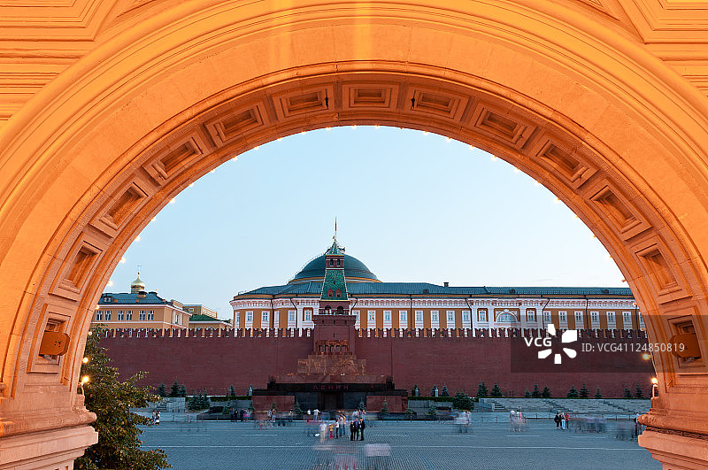 红场上的克里姆林宫和列宁墓图片素材