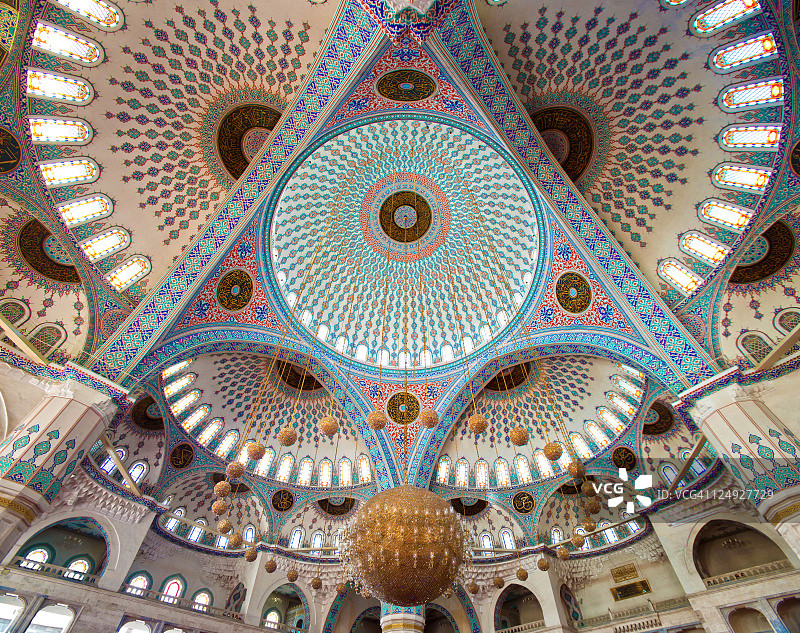 科贾泰佩清真寺美丽的天花板图片素材