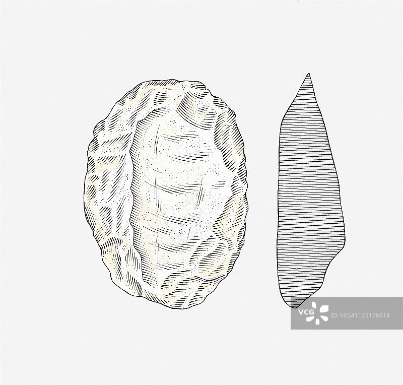 越南和平文化石器工具插画图片素材