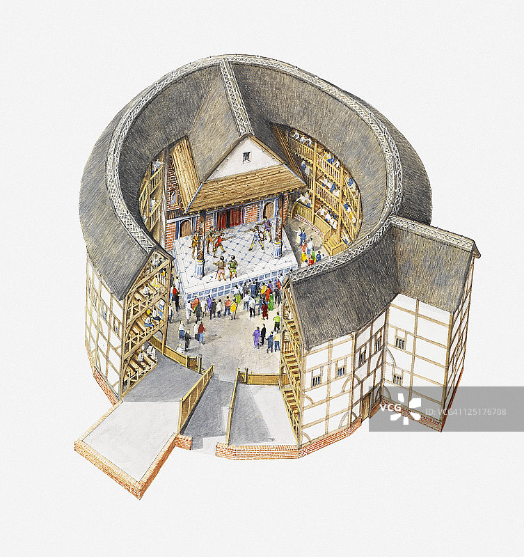 伊丽莎白时代剧院插画图片素材