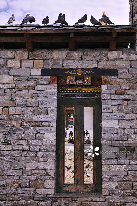 不丹国家纪念碑的窗户图片素材