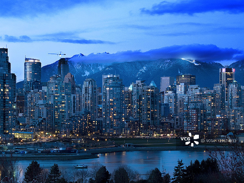 温哥华夜景图片素材